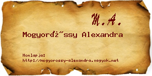 Mogyoróssy Alexandra névjegykártya